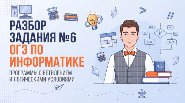 Разбор задания №6 ОГЭ по информатике: Программы с ветвлением и логическими условиями