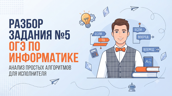 Разбор задания №5 ОГЭ по информатике: Анализ простых алгоритмов для исполнителя